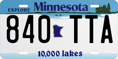 MN license plate 840TTA