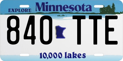 MN license plate 840TTE