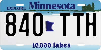 MN license plate 840TTH