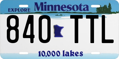MN license plate 840TTL