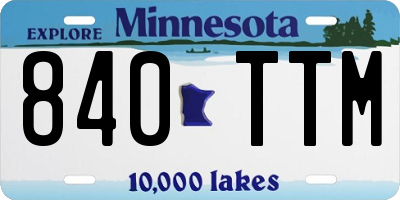 MN license plate 840TTM