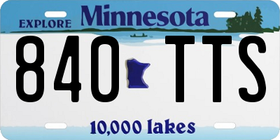 MN license plate 840TTS