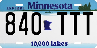 MN license plate 840TTT