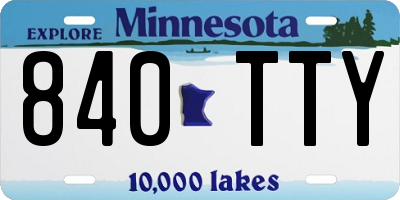 MN license plate 840TTY