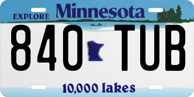 MN license plate 840TUB