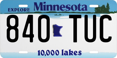 MN license plate 840TUC