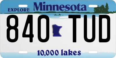 MN license plate 840TUD