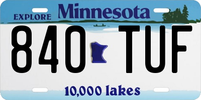 MN license plate 840TUF