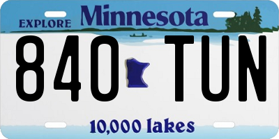 MN license plate 840TUN