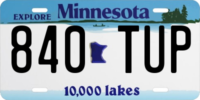 MN license plate 840TUP