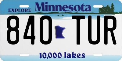 MN license plate 840TUR