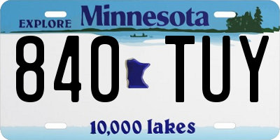 MN license plate 840TUY