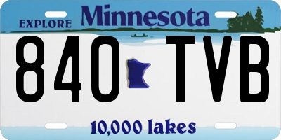 MN license plate 840TVB