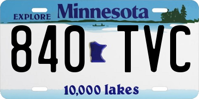 MN license plate 840TVC