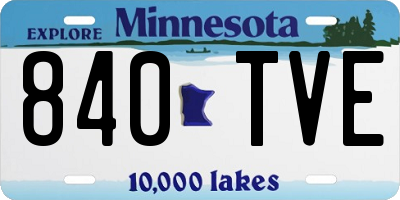 MN license plate 840TVE