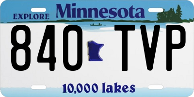 MN license plate 840TVP