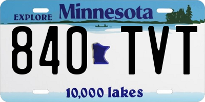 MN license plate 840TVT