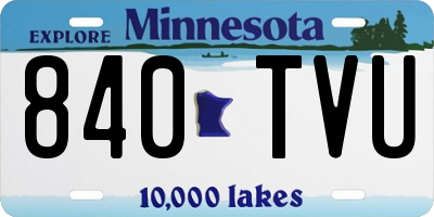MN license plate 840TVU