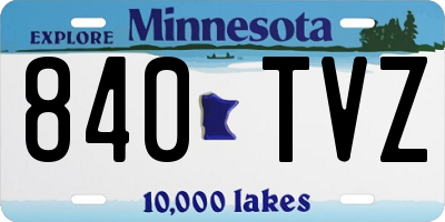 MN license plate 840TVZ