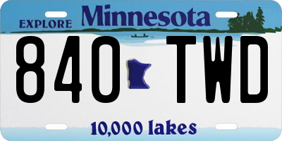 MN license plate 840TWD