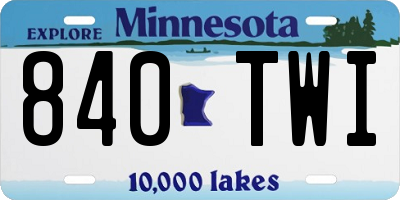 MN license plate 840TWI