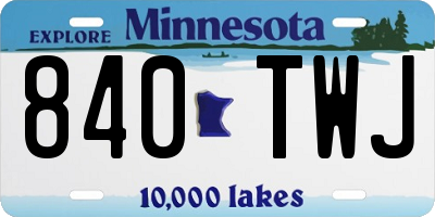 MN license plate 840TWJ