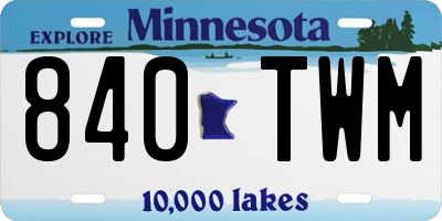 MN license plate 840TWM