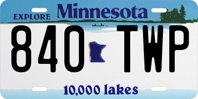 MN license plate 840TWP