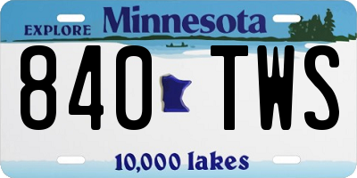 MN license plate 840TWS