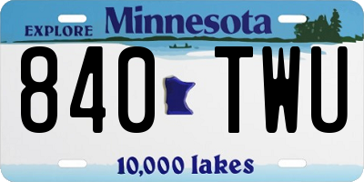 MN license plate 840TWU