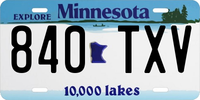 MN license plate 840TXV
