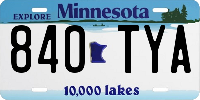 MN license plate 840TYA