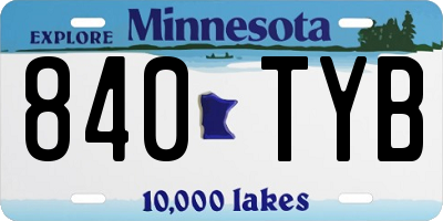 MN license plate 840TYB