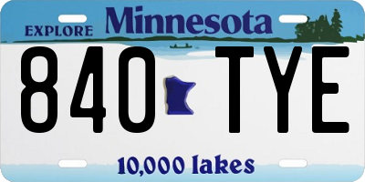 MN license plate 840TYE