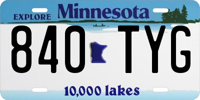 MN license plate 840TYG