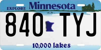 MN license plate 840TYJ