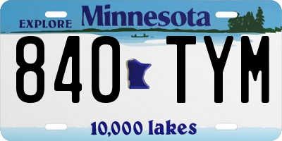 MN license plate 840TYM