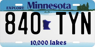 MN license plate 840TYN