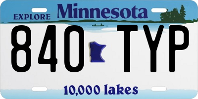 MN license plate 840TYP