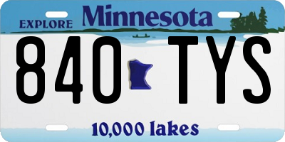 MN license plate 840TYS