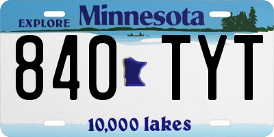 MN license plate 840TYT