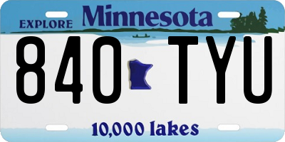 MN license plate 840TYU