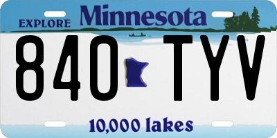 MN license plate 840TYV