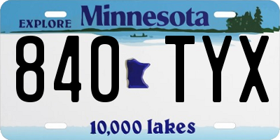 MN license plate 840TYX