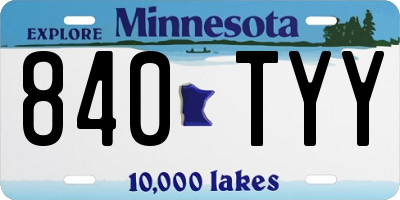 MN license plate 840TYY