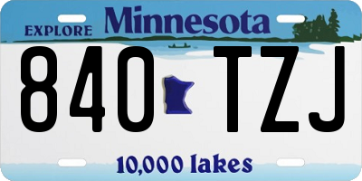 MN license plate 840TZJ
