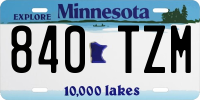MN license plate 840TZM