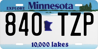 MN license plate 840TZP