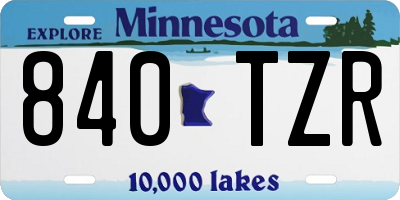 MN license plate 840TZR