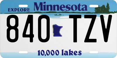 MN license plate 840TZV